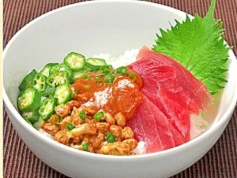 贅沢な納豆の食べ方！まぐろ納豆丼